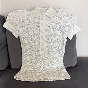 Anne Fontaine White Lace Chemise